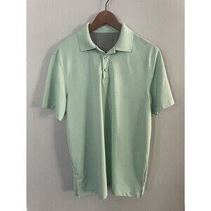 Van Heusen Classic Fit Polo Shirt Size Medium Pastel Green 100% Polyester